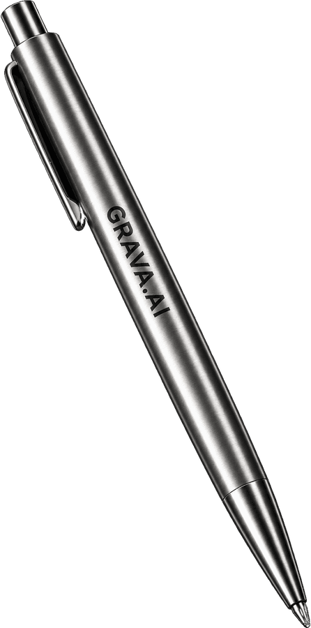 Caneta de corpo em inox com texto gravado a laser